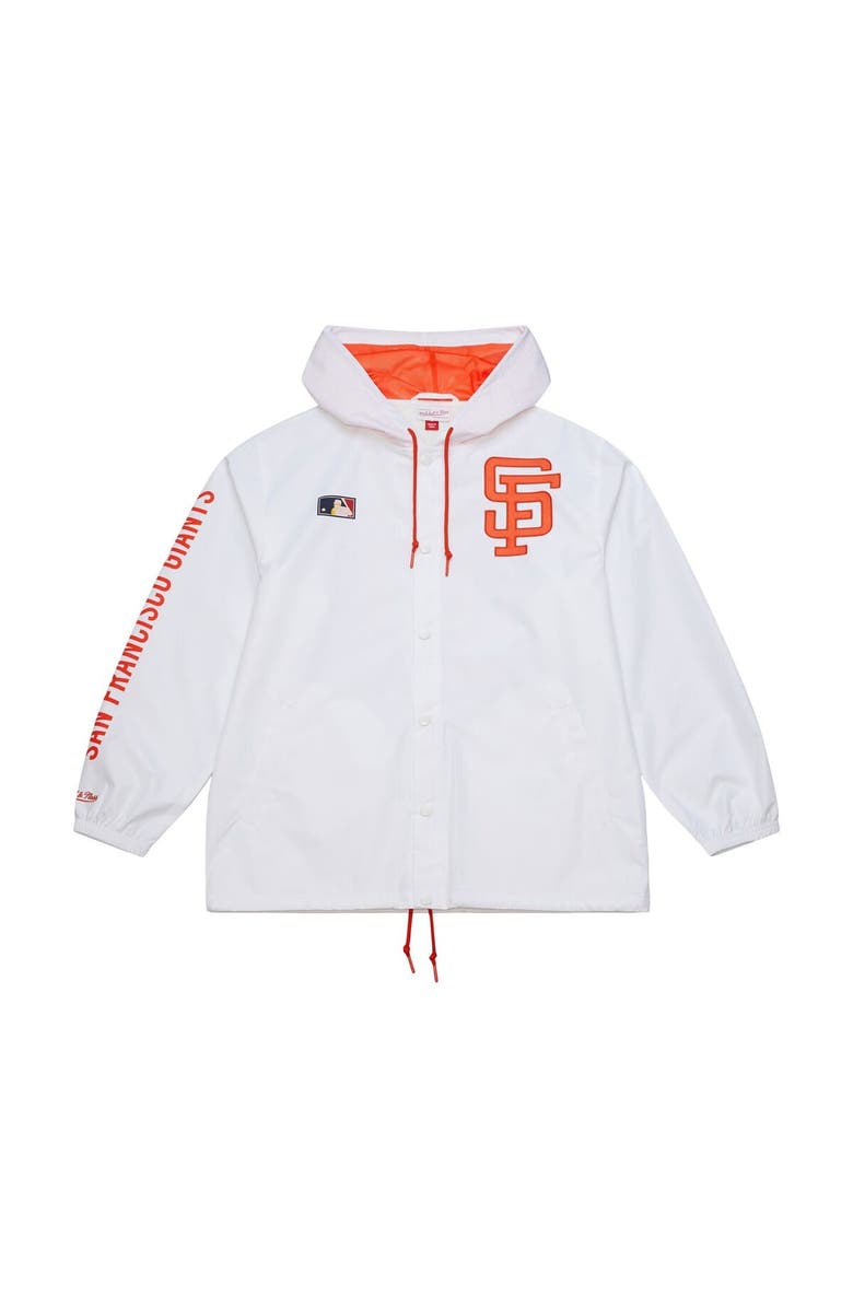 Mitchell & Ness Men's Mitchell & Ness White San Francisco Giants Vintage Full-Snap Hooded Coaches Jacket, Alternate, color, White