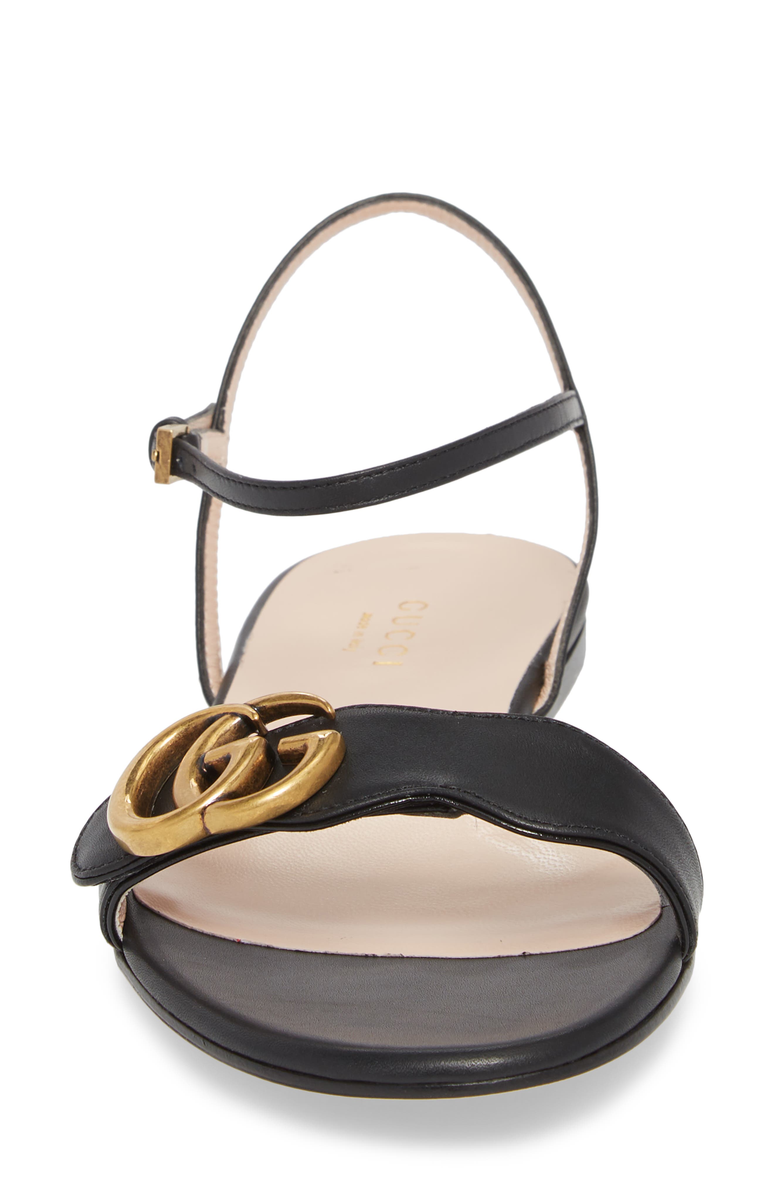Quarter Strap Flat Sandal, Alternate, color, BLACK