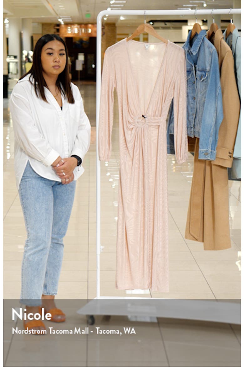 Long Sleeve Ring Jacquard Midi Dress video