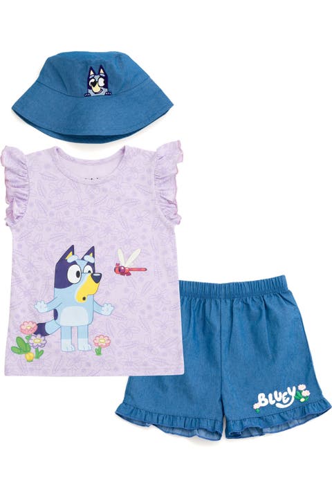 3-Piece Top Shorts and Hat Set