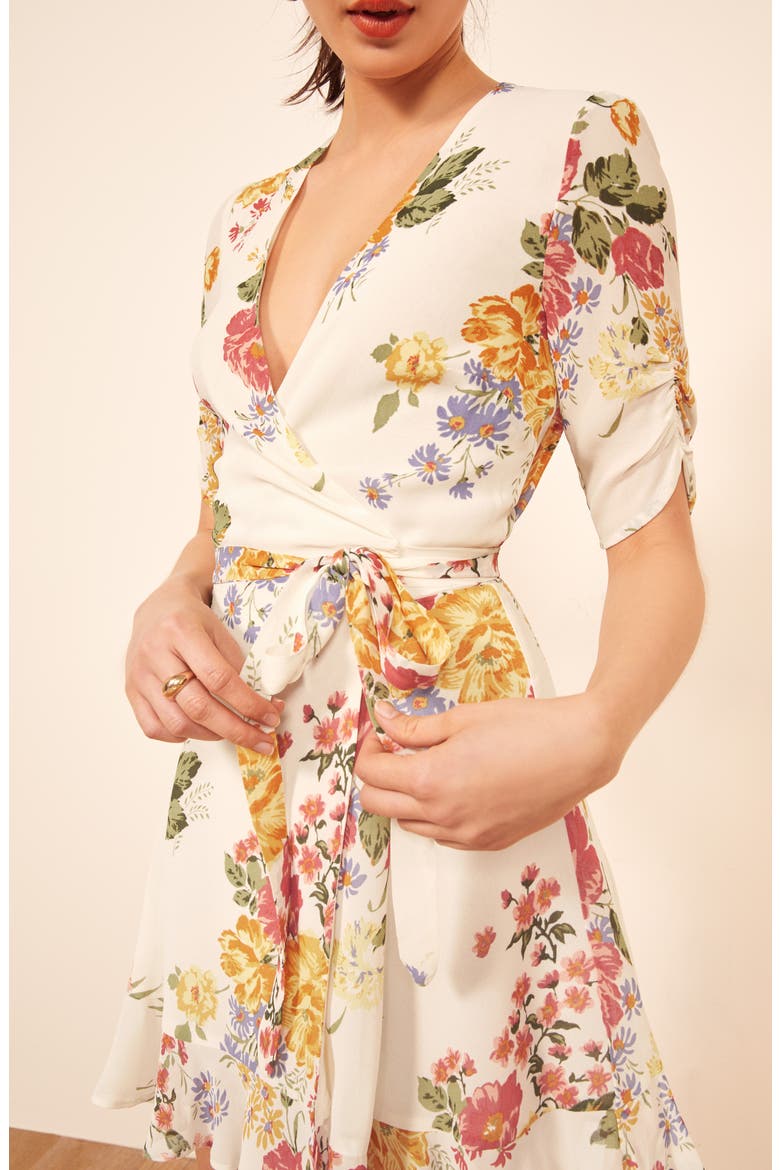 Monica Wrap Dress, Alternate, color, BOUQUET