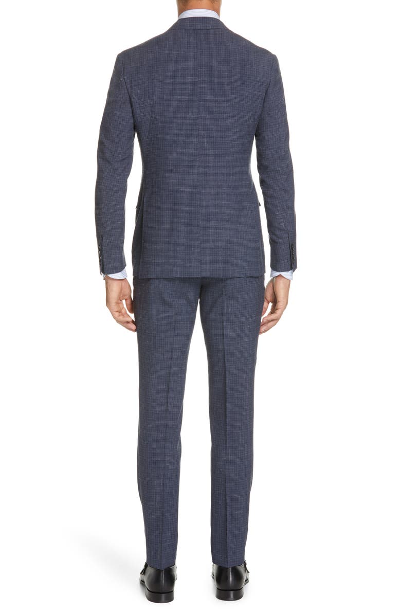 Canali Kei Trim Fit Check Wool Blend Suit, Alternate, color,