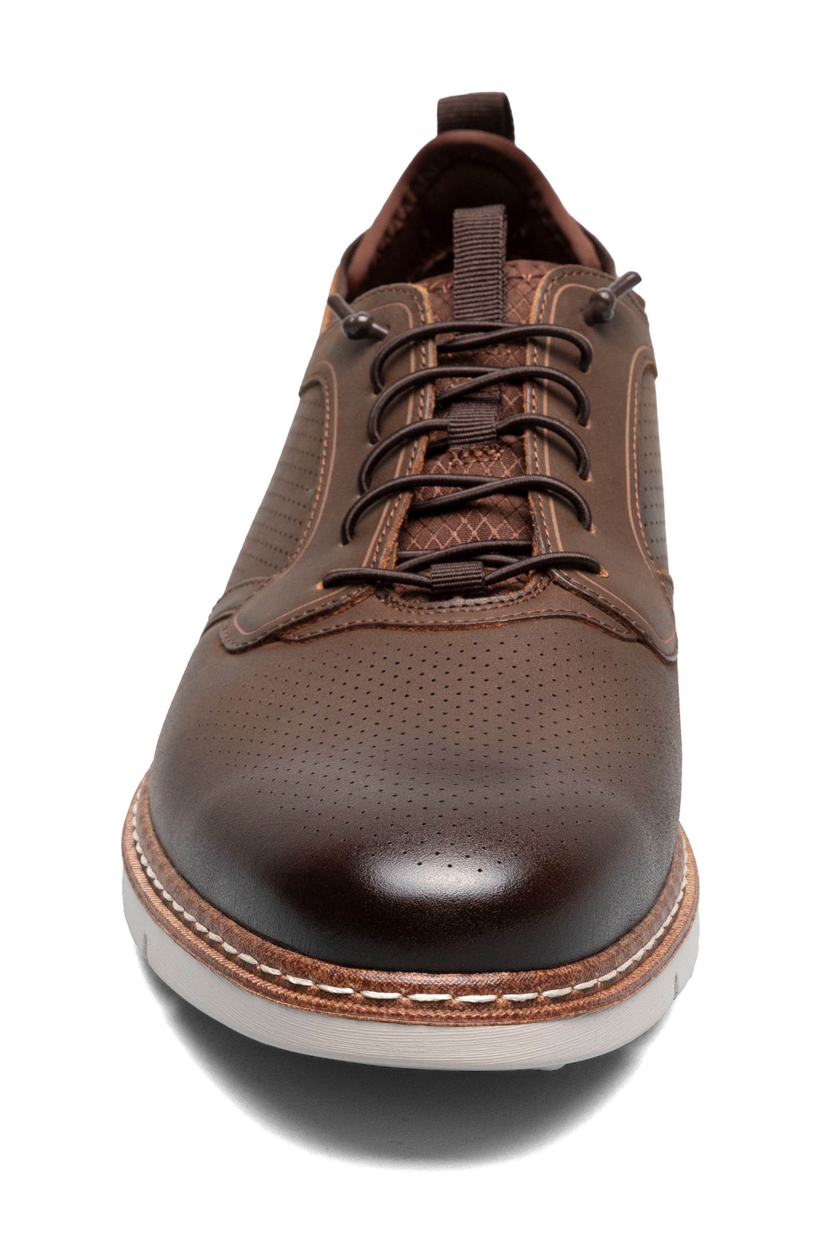 Stacy Adams Sync Perforated Elastic Lace Derby, Alternate, color, Brown Crazy Horse