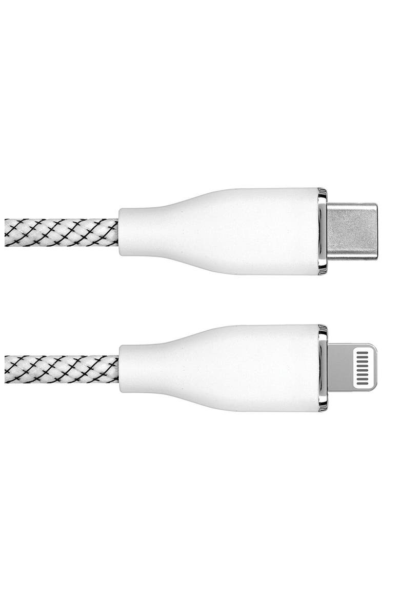 6-Foot Braided C to Lightning, Alternate, color, WHITE