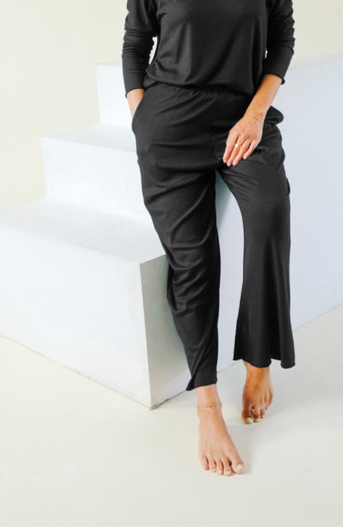 Poplinen Hedy Ribbed Modal Lounge Pant In Black