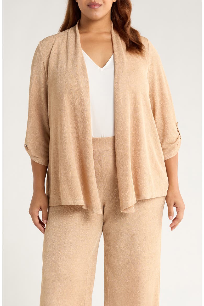 Cozy Three-Quarter Sleeve Cardigan, Main, color, SOFT SAND
