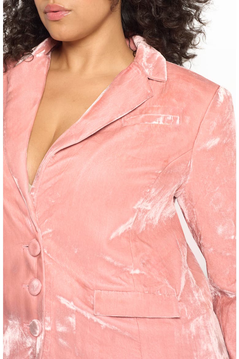 Fiona Velvet Boyfriend Blazer, Alternate, color, Blush Pink