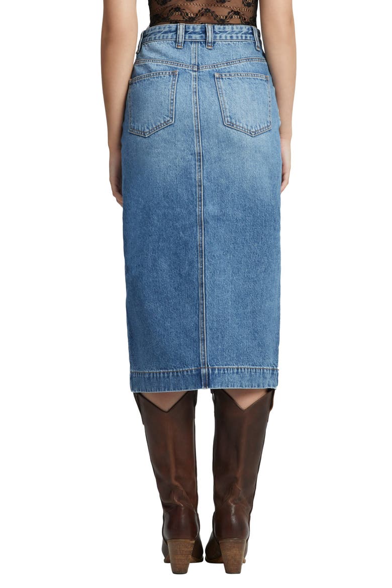 Jonah Slit Front Denim Skirt, Alternate, color, VINTAGE