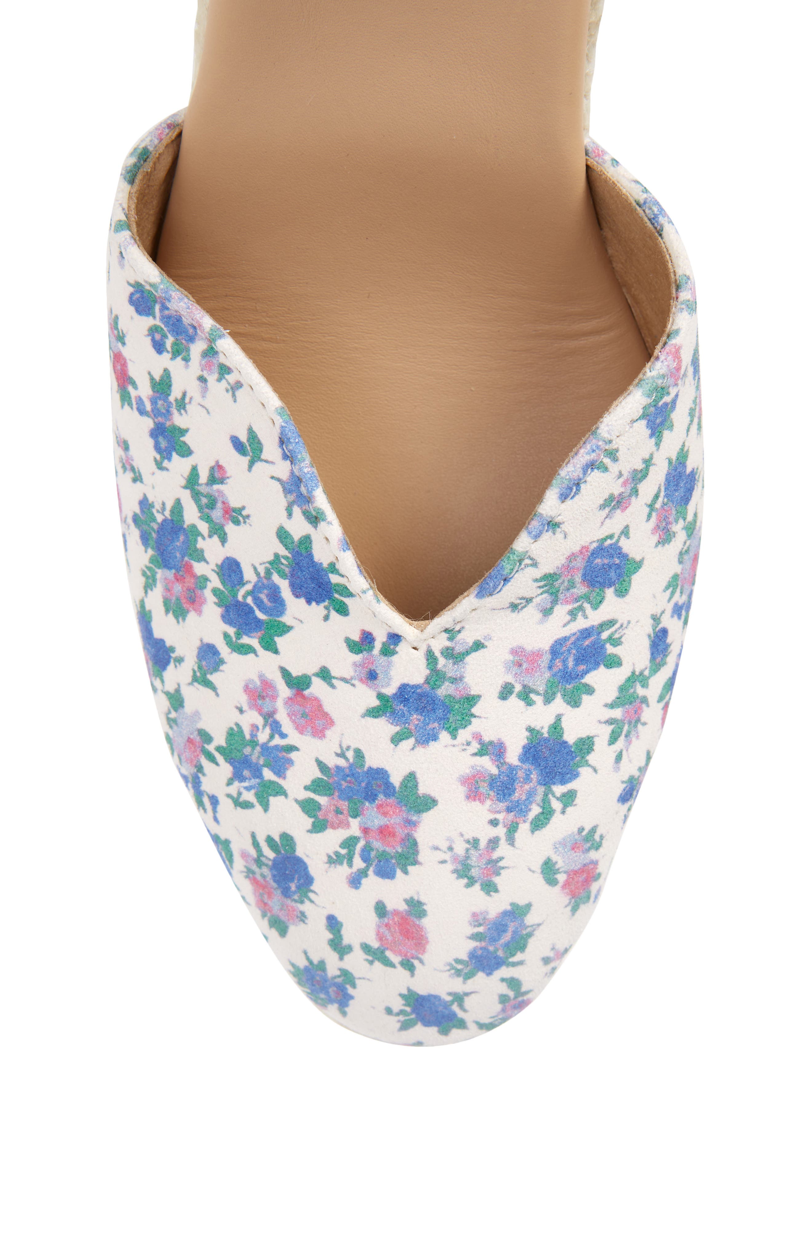 LoveShackFancy Loves Manebí Floral Espadrille Wedge Sandal, Alternate, color, BLUEJAY SONG