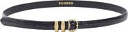 SANDRO Croc-effect leather belt