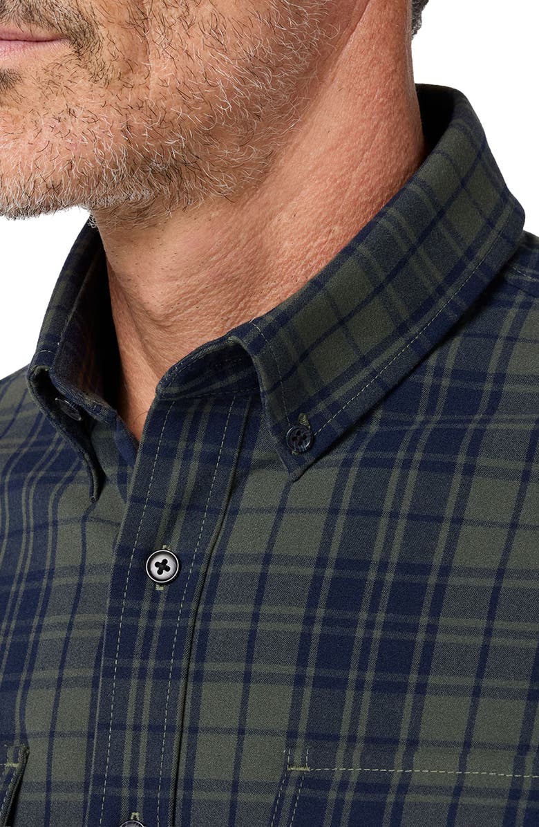 Mizzen+Main Upstate Plaid Flannel Button-Down Shirt, Alternate, color, Olive Lucas Plaid