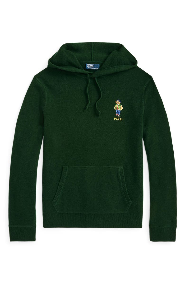 Polo Ralph Lauren Polo Bear Merino Wool Hoodie Sweater, Alternate, color, 
