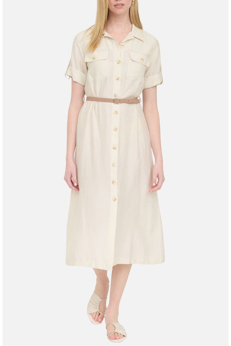 Belted Shirtdress, Main, color, OATMEAL