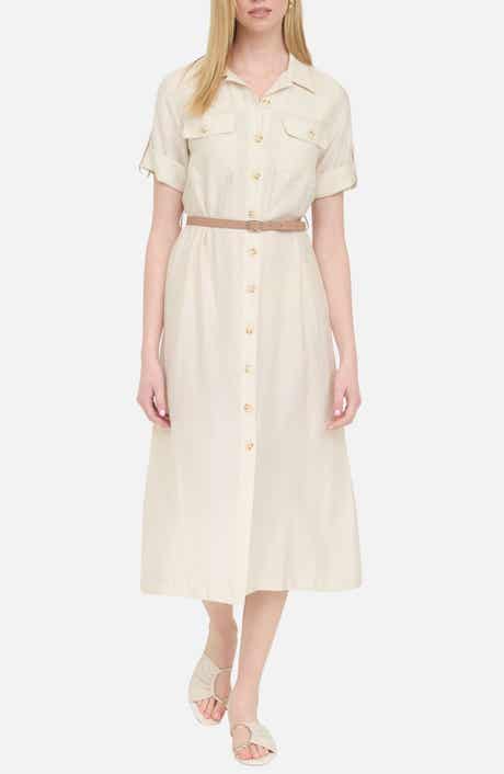 ZOE AND CLAIRE Belted Shirtdress