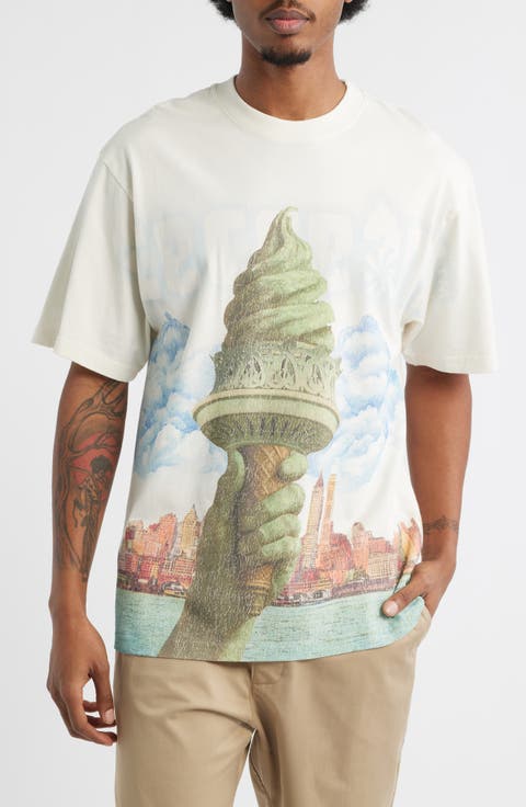 Custard Print Cotton T-Shirt