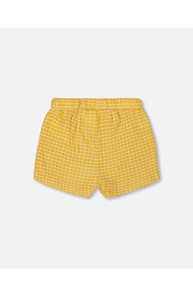 Deux par Deux Little Girl's Crinkle Short Pale Yellow And White, Alternate, color, Pale Yellow And White