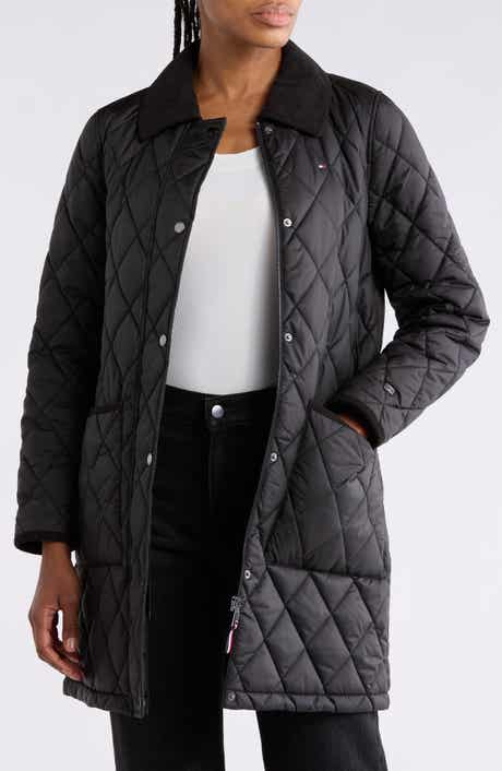 Faux Fur Collar Quilted Coat