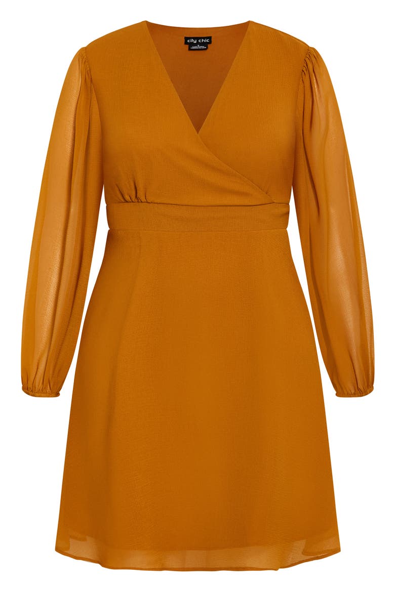 Dylan Long Sleeve Minidress, Alternate, color, TOFFEE