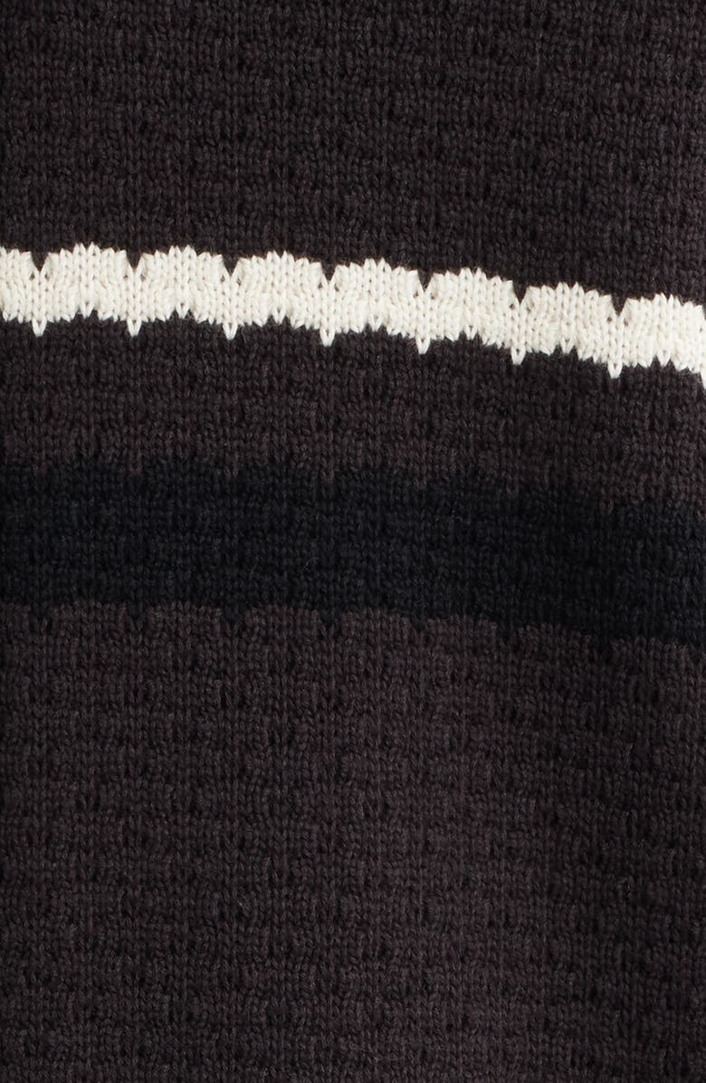 NN07 Alfie 60019 Stripe Long Sleeve Organic Cotton Polo Sweater, Alternate, color, Dusky Port