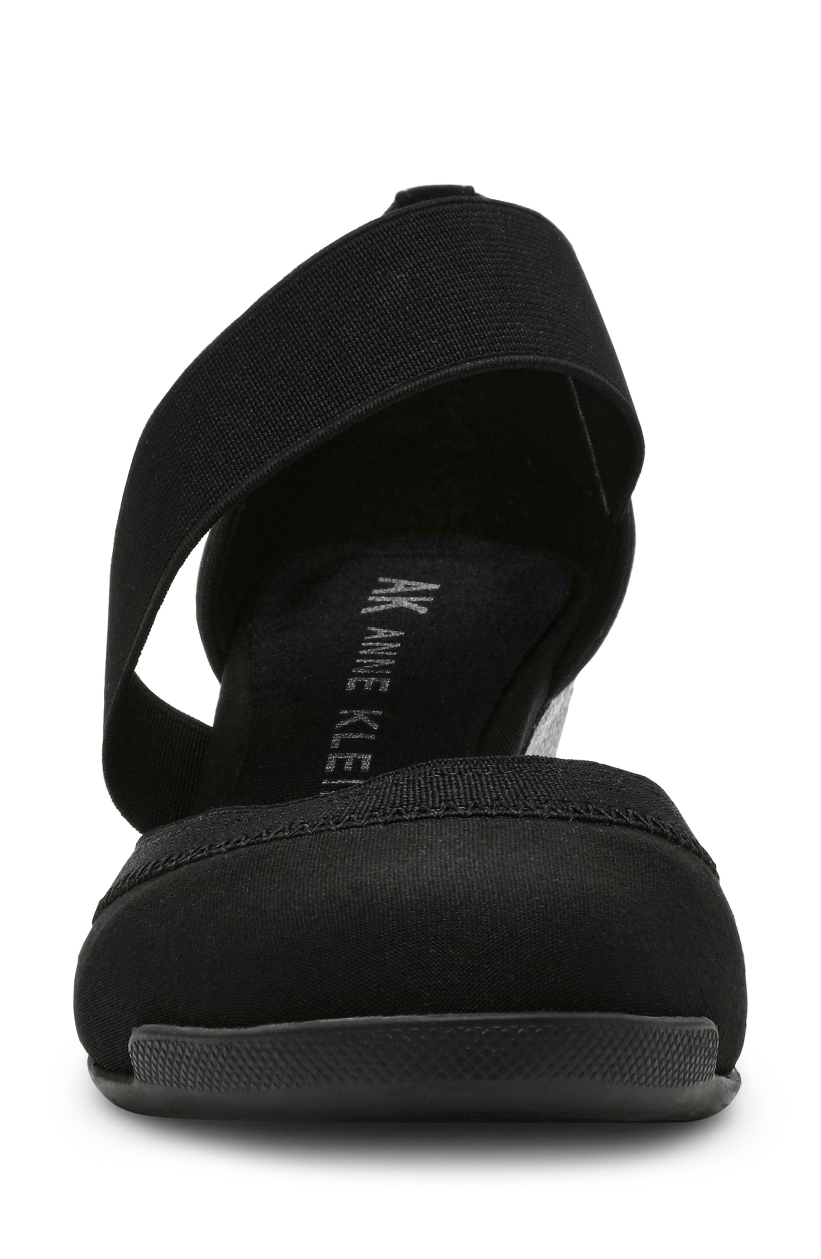 Anne Klein Tiffy Wedge Heel Pump, Alternate, color, Black Stretch