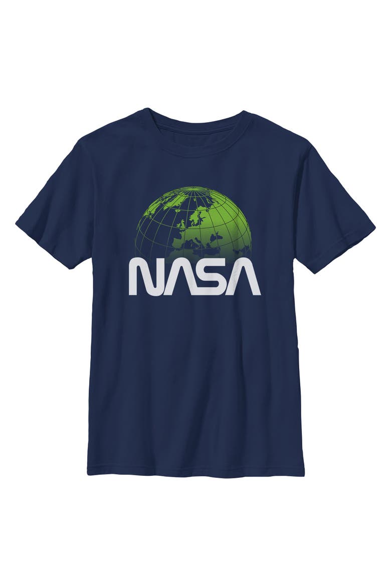 Boy's NASA Planet Earth Logo  Graphic T-Shirt, Main, color, Navy Blue