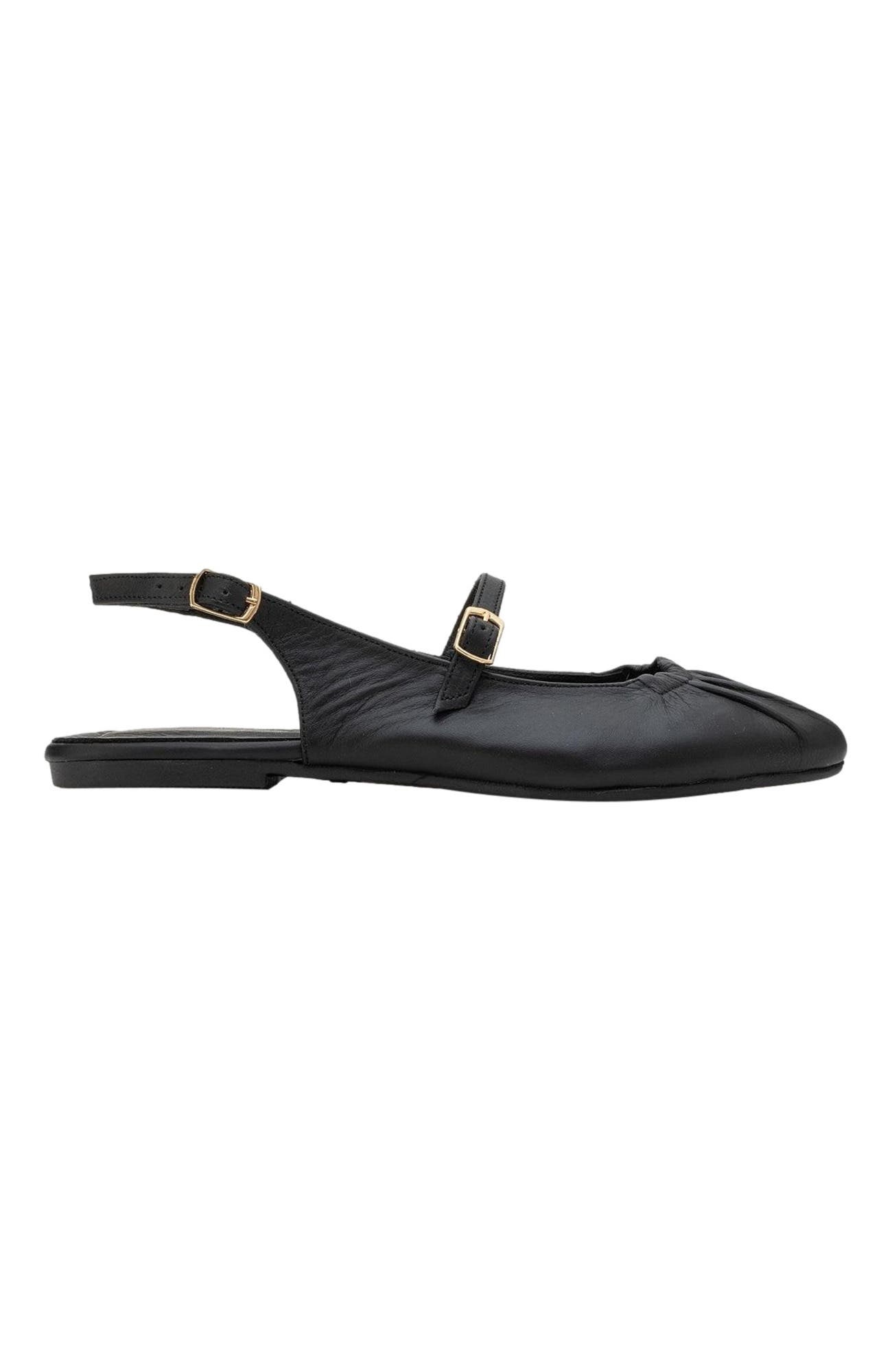 Forever & Always Shoes Britney Leather Closed-Toe Sandal, Alternate, color, Black Leather