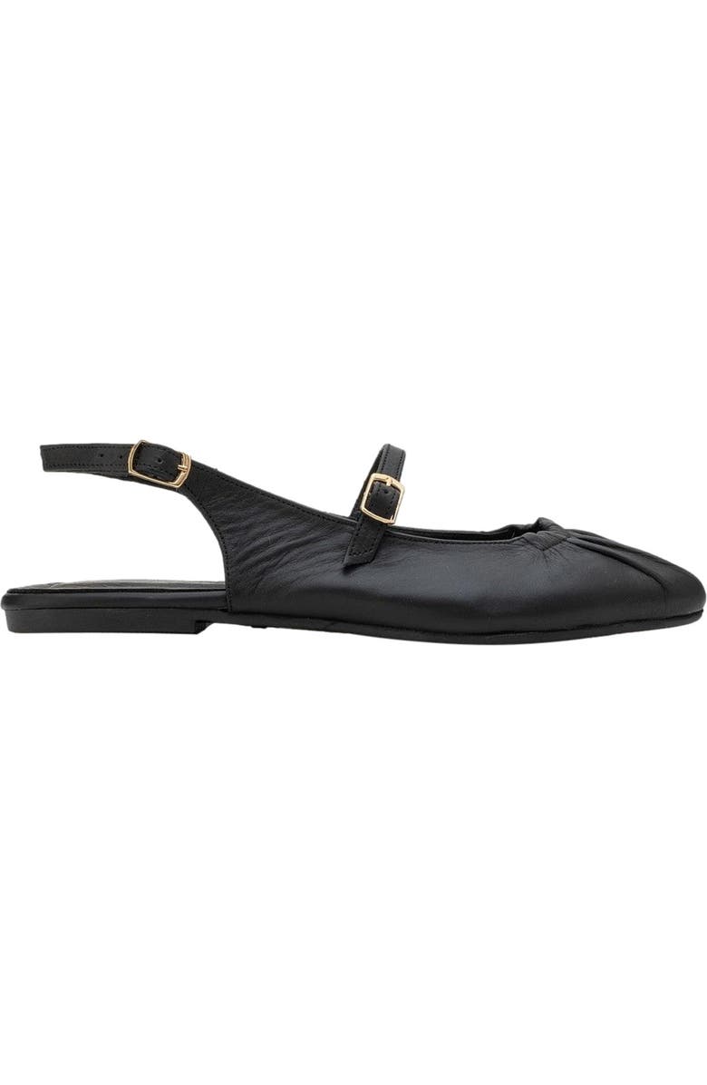 Forever & Always Shoes Britney Leather Closed-Toe Sandal, Alternate, color, Black Leather