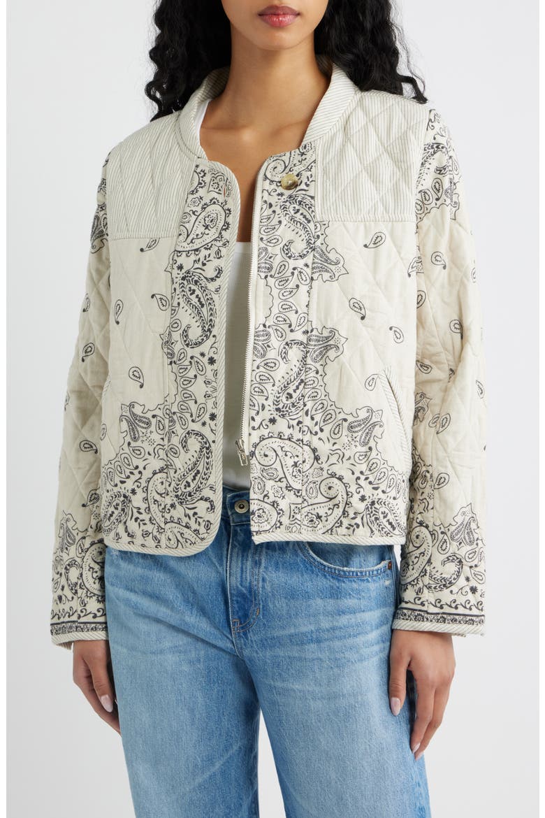Carlos Quilted Jacket, Main, color, PAISLEY CREAM