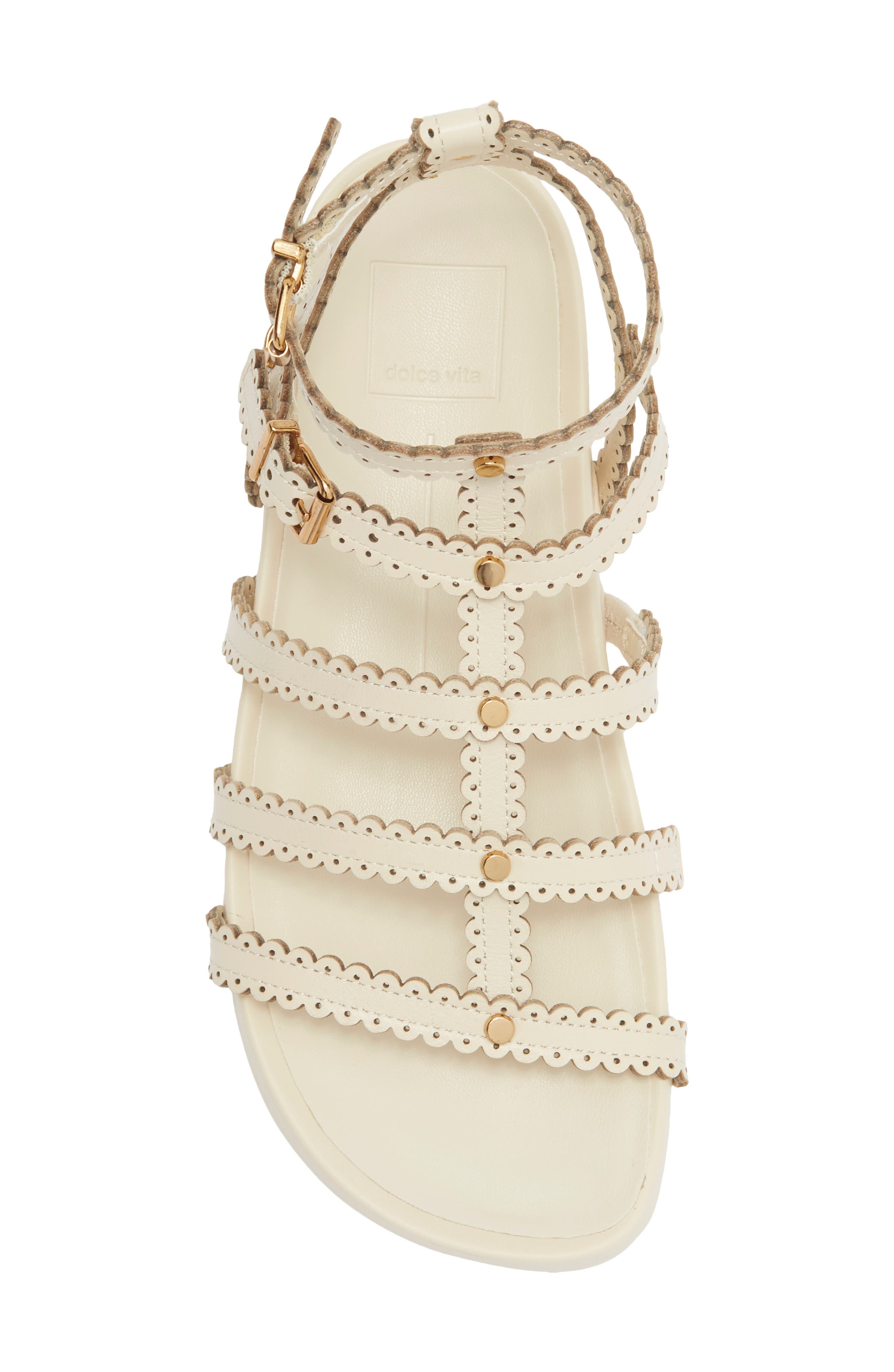 Susana Cage Sandal, Alternate, color, CREAM LEATHER