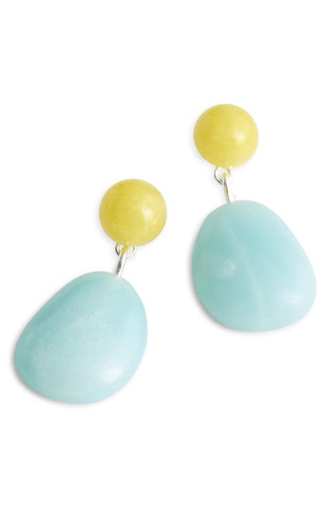 Stone Double Drop Earrings