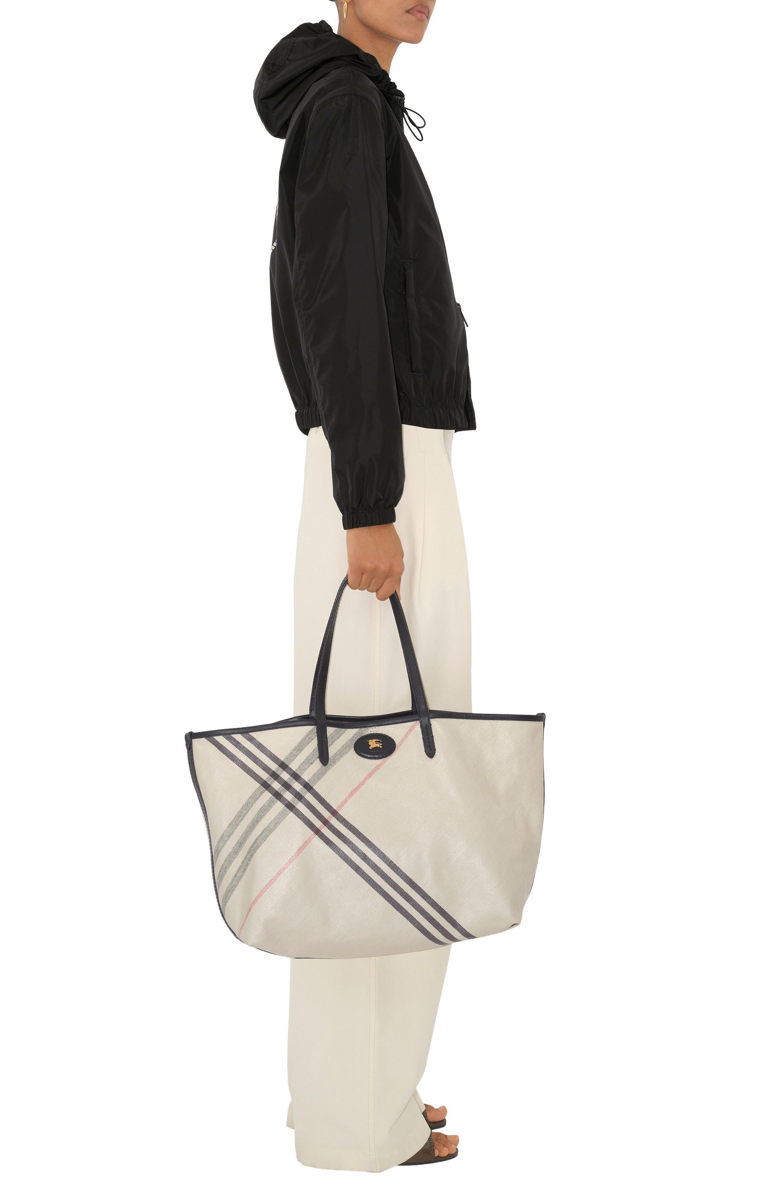 Burberry Medium Highlands Coated Canvas Tote, Alternate, color, 