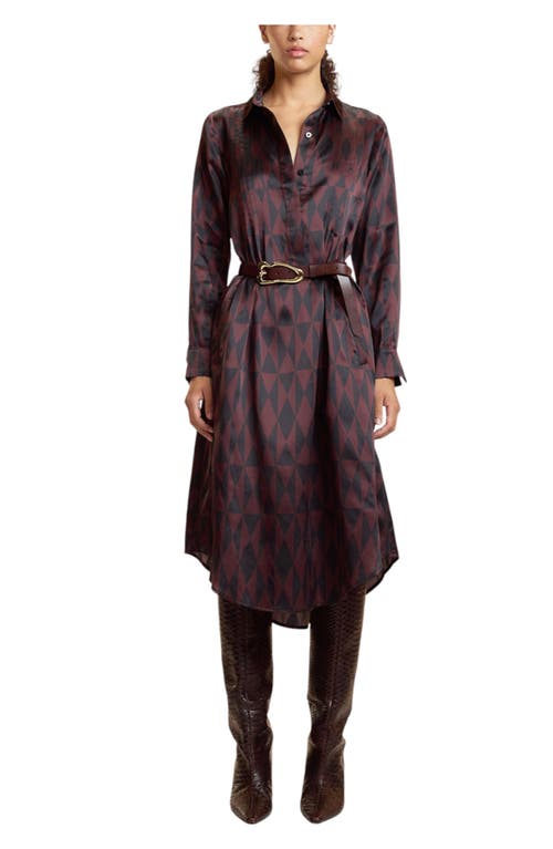 Cynthia Rowley Pintuck Silk Charmeuse Shirt Dress In Multi