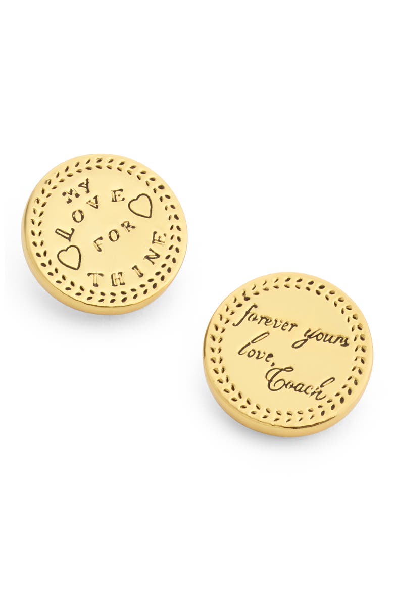 Heritage Coin Stud Earrings, Alternate, color, GOLD