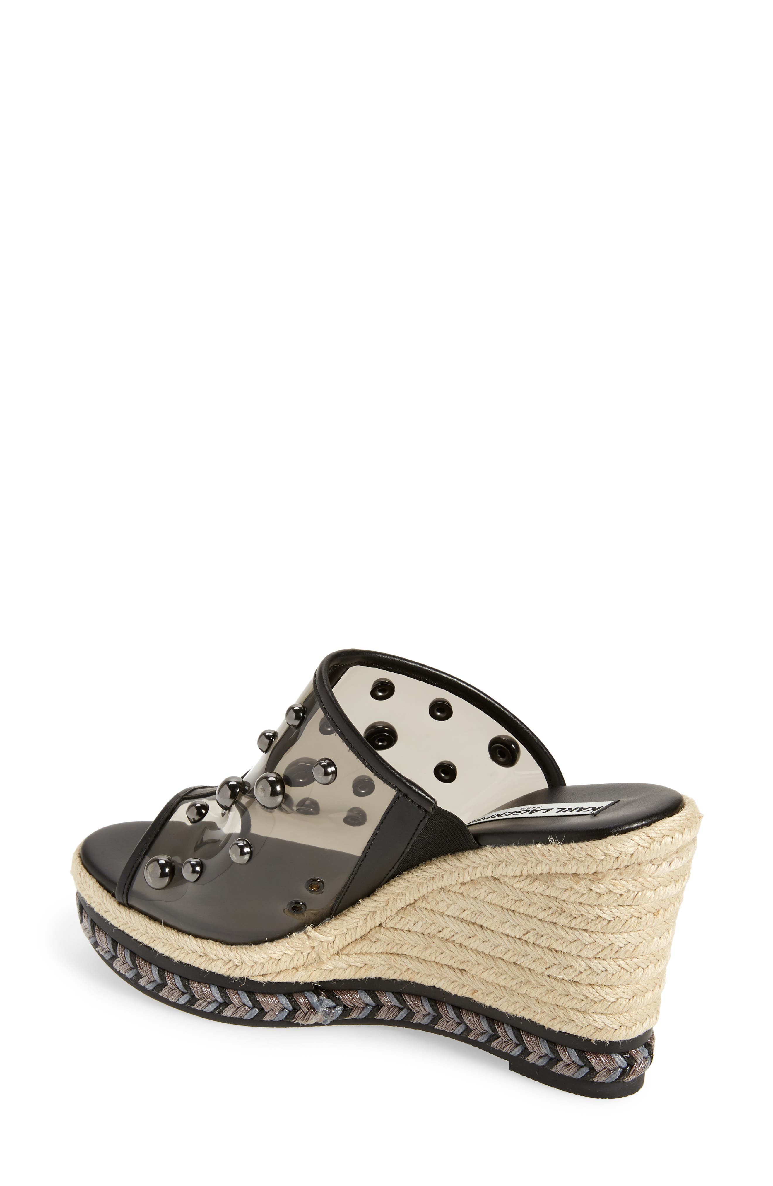 KARL LAGERFELD PARIS Carita Wedge Sandal, Alternate, color, 