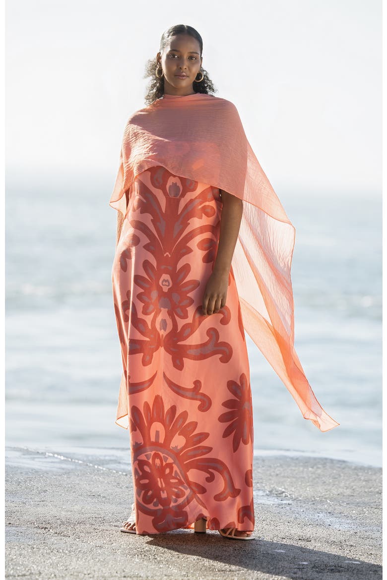 Elia Tubi Strapless Shawl Dress, Alternate, color, Elia Rose