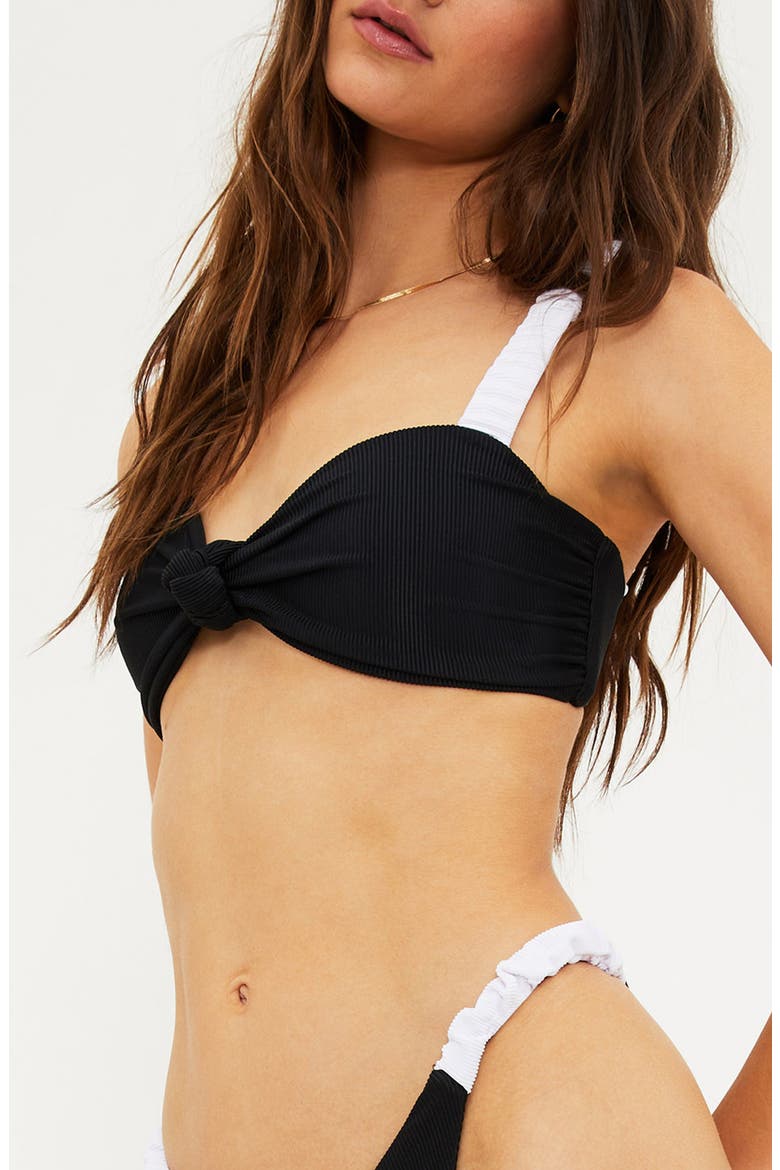 Sariah Knot Bikini Top, Alternate, color, BLACK/ WHITE