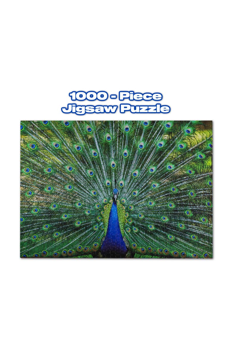 Peacock Plume Wild Zoo Animal 1000 Piece Jigsaw Puzzle, Alternate, color, Green