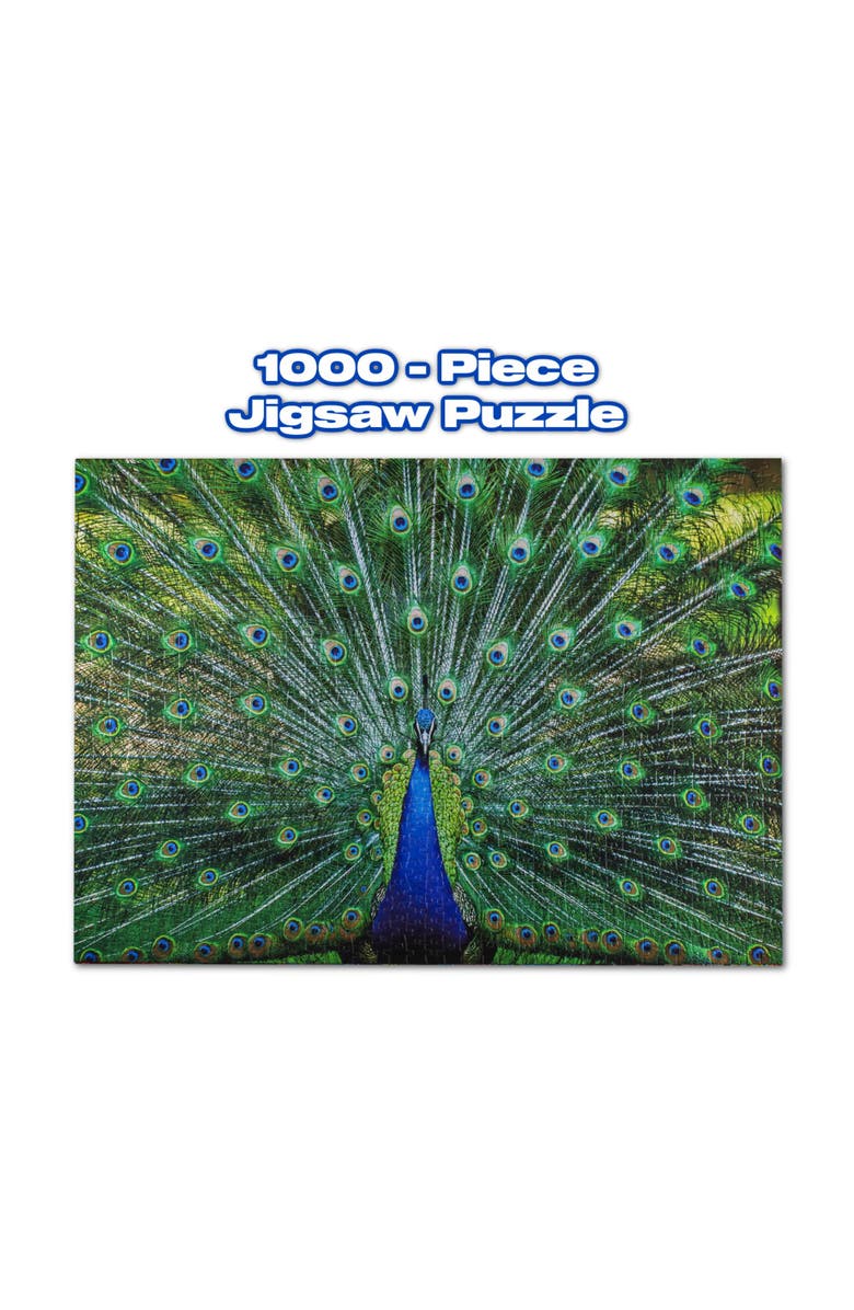 Toynk Peacock Plume Wild Zoo Animal 1000 Piece Jigsaw Puzzle, Alternate, color, Green