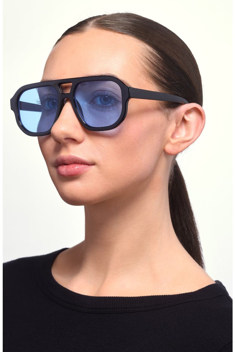 Aviator Sunglasses, Alternate, color, BLACK- BLUE