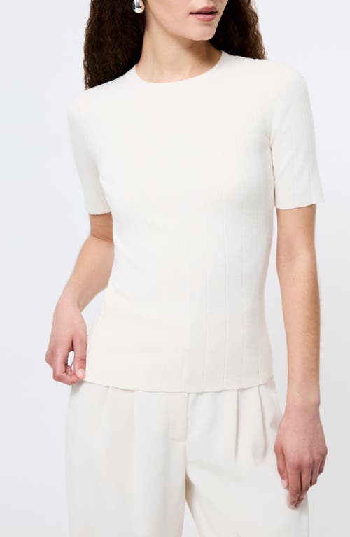 French Connection Marley Wide Rib Top In White