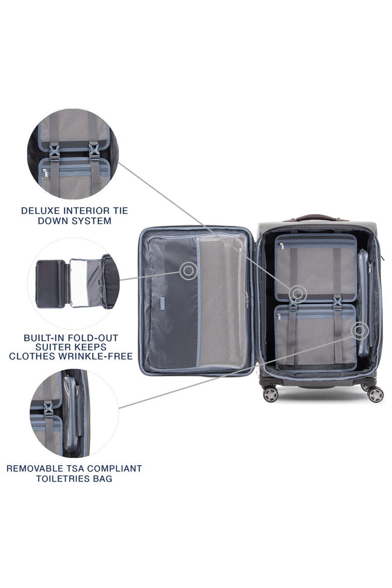 Platinum Elite Softside Expandable Medium 25-Inch Checked Luggage, Alternate, color, Vintage Grey