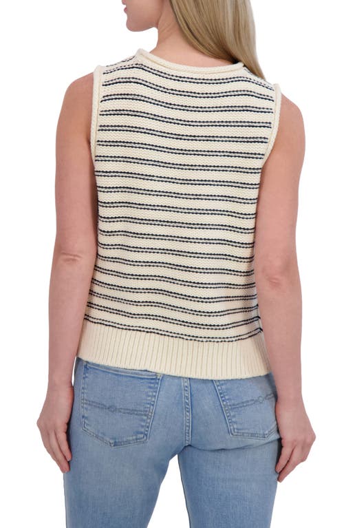 Lucky Brand Stripe Knit Tank In Cream Combo