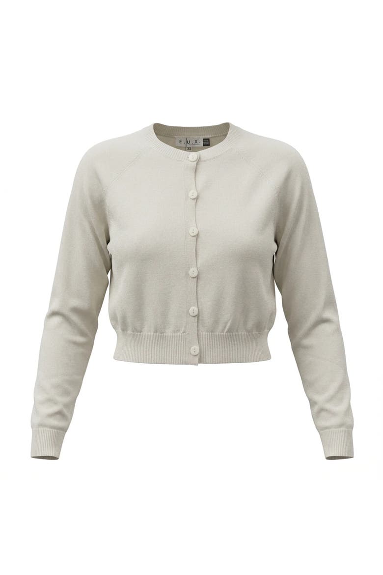 Shimmer Knit Raglan Sleeve Cropped Cardigan, Main, color, Cream