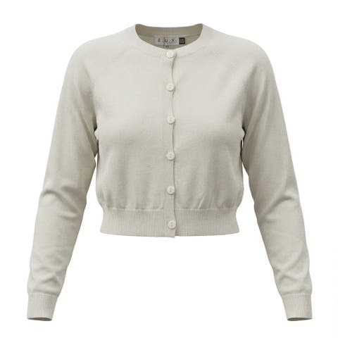 Shimmer Knit Raglan Sleeve Cropped Cardigan