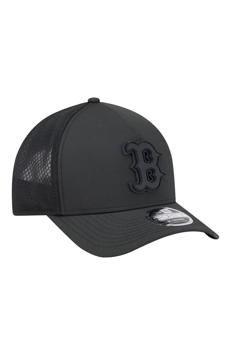 New Era Men's New Era Black Boston Red Sox Badged M-Crown A-Frame 9FORTY Trucker Adjustable Hat, Alternate, color, Black