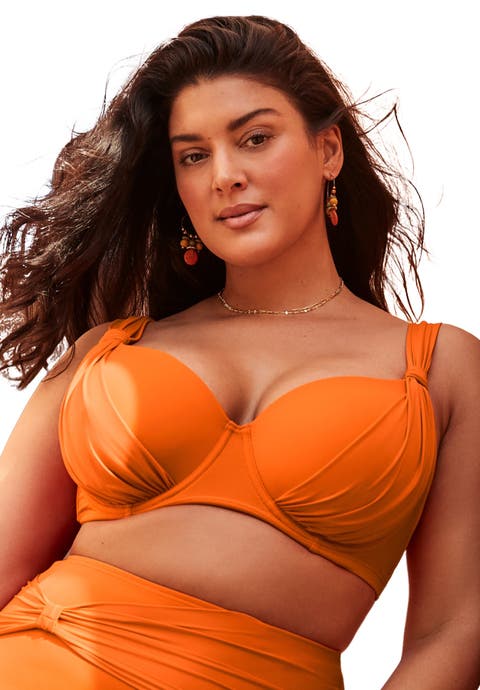Bra Sized Drape Front Underwire Bikini Top