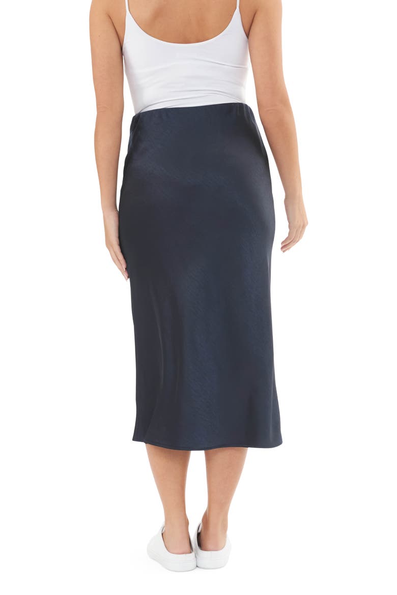 Lexie Satin Skirt, Alternate, color, Navy
