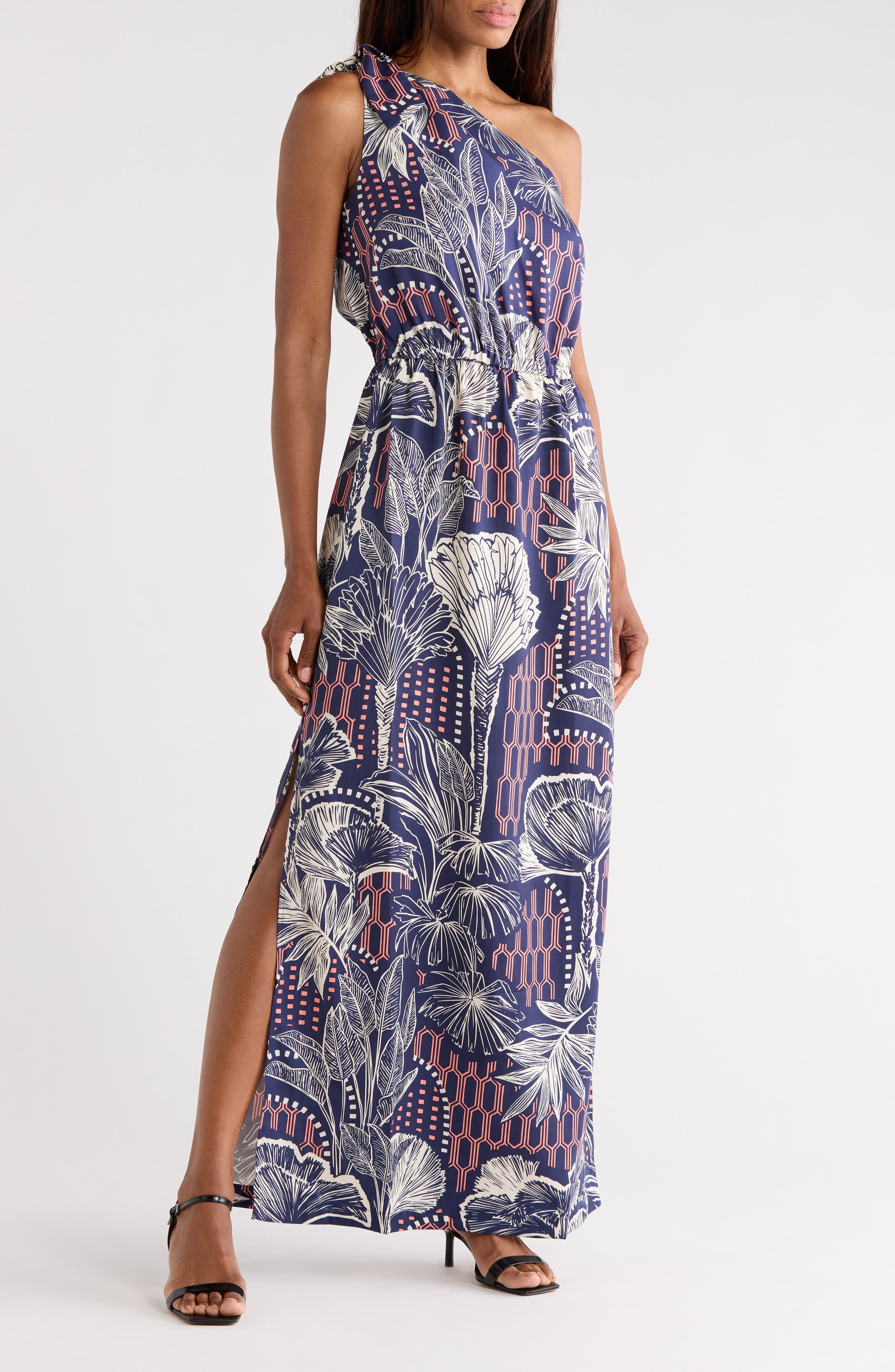 Tori Richard Urban Oasis Phillipa One-Shoulder Dress