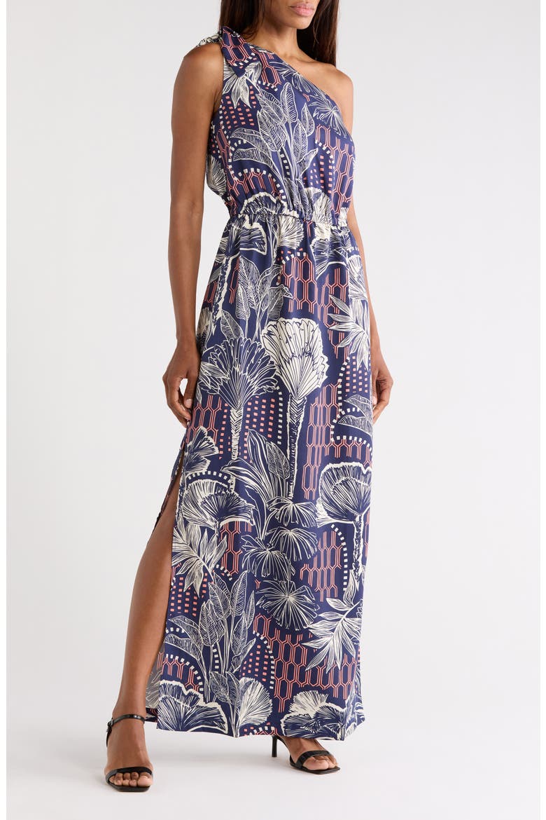 Urban Oasis Phillipa One-Shoulder Dress, Main, color, NAVY