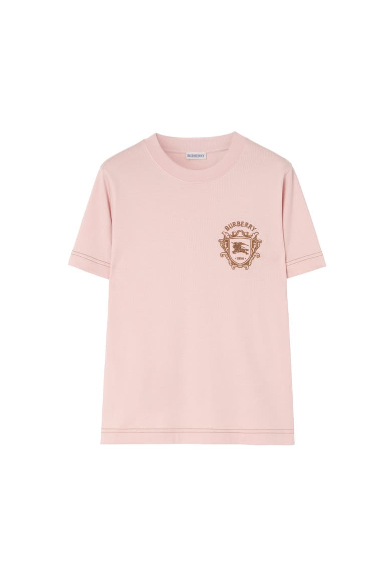 Knight Crest Cotton T-shirt, Alternate, color, Bouquet pink